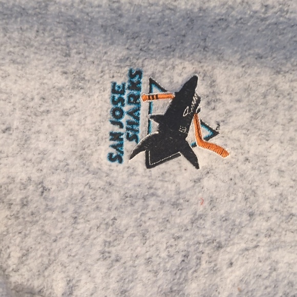 San Jose Sharks Vintage Fleece Button Polo Sweatshirt Pockets college NHL Hockey - Picture 2 of 9